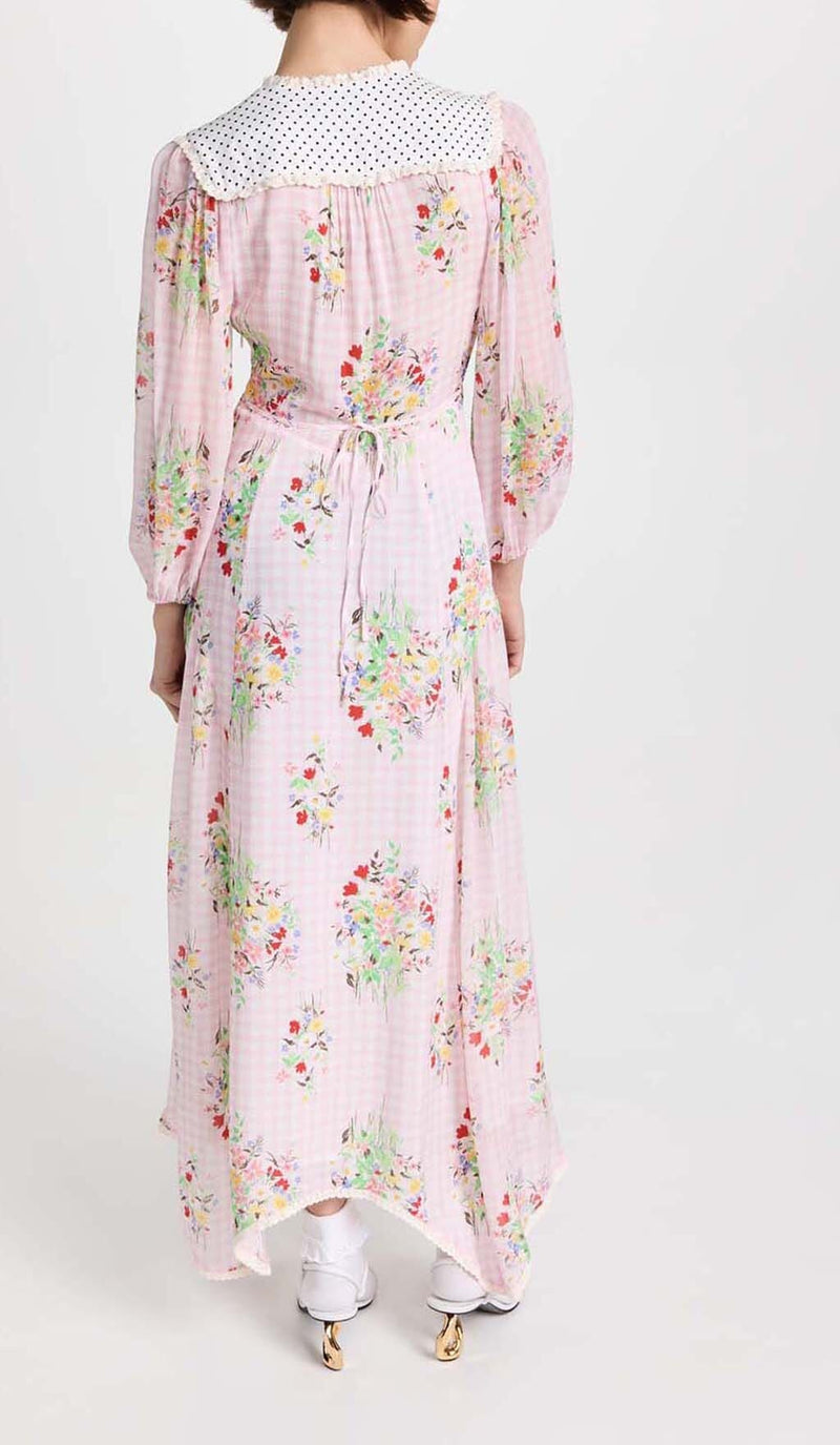FLORAL PRINT MAXI DRESS IN PINK-Fashionslee