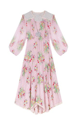 FLORAL PRINT MAXI DRESS IN PINK-Fashionslee