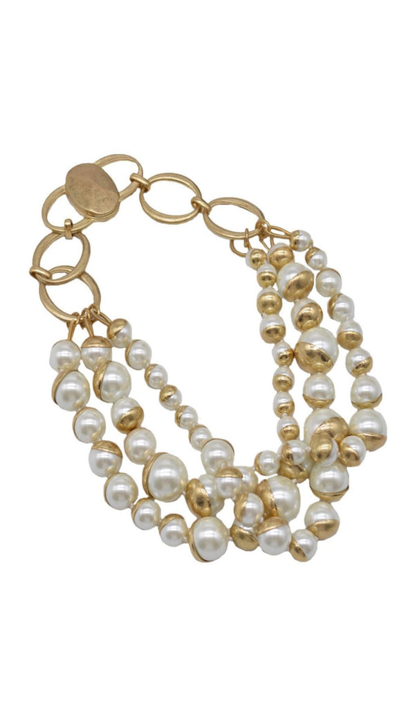 LAYERED PEARL NECKLACE-Fashionslee