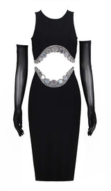 JEWELLED TENTACLE TWO PIECE IN BLACK-Fashionslee