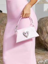 CRYSTAL HEART PINK KELLY BAG-Fashionslee