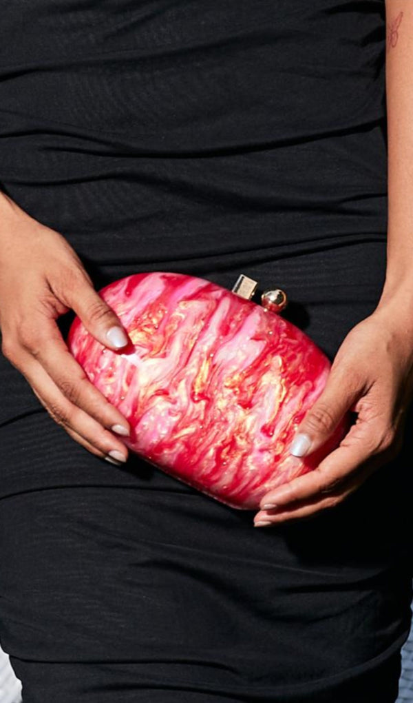 PEARLESCENT ACRYLIC CLUTCH-Fashionslee