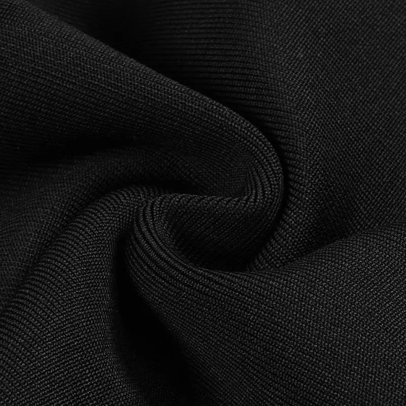BLACK SPAGHETTI STRAP MINI BANDAGE DRESS-Fashionslee