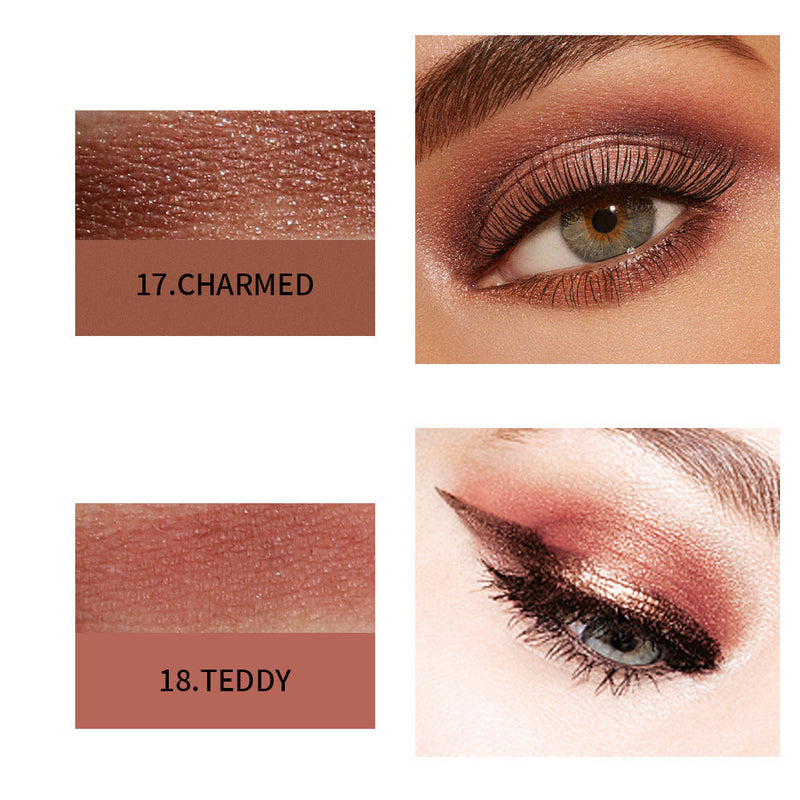 MATTE EASY COLOR PEARL 18 COLOR PINK EYESHADOW-Fashionslee