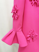 ACELIN PINK FLOWER EMBELLISHED MINI DRESS-Fashionslee