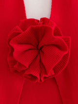 HALTERNECK FLOWER TOP IN RED-Fashionslee