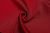 RED OFF SHOULDER V NECK SPLIT BANDAGE MAXI DRESS-Fashionslee