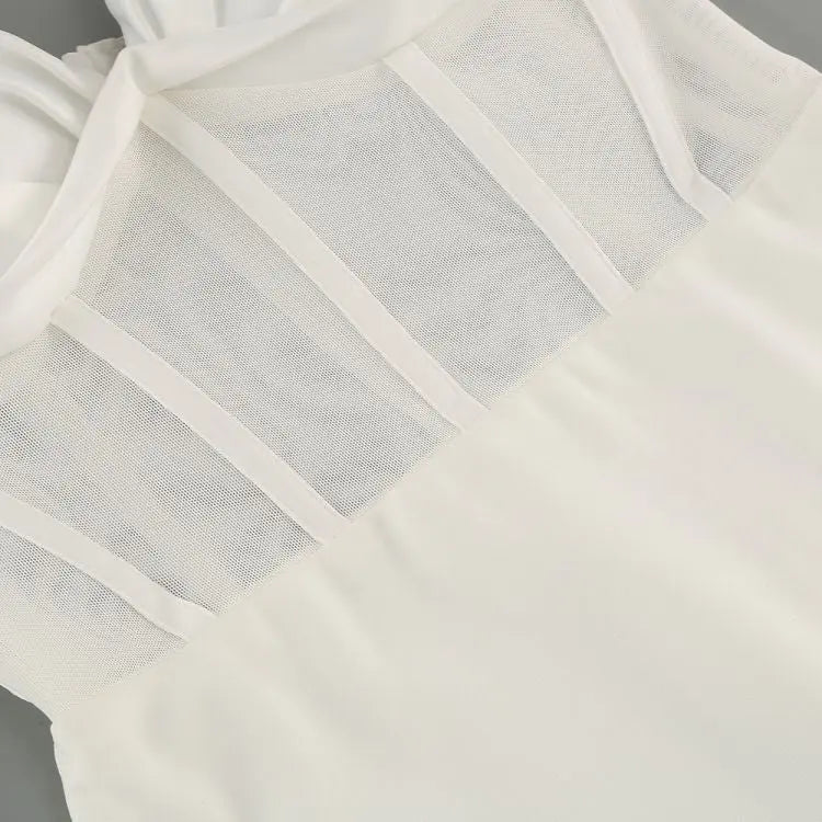 WHITE MESH CORSET MAXI BANDAGE DRESS-Fashionslee