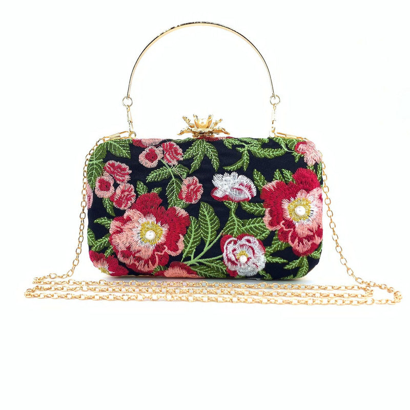 ANABELLE EMBROIDERED BEADING CLUTCH-Fashionslee