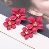 DOUBLE FLOWER EARRINGS-Fashionslee