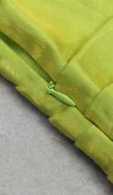ONE SHOULDER SIDE ASYMMETRICAL MAXI DRESS IN GREEN-Fashionslee