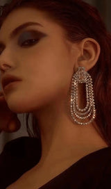 Oval tassel earrings-Fashionslee