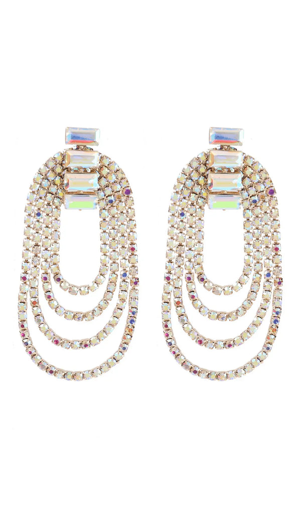 Oval tassel earrings-Fashionslee