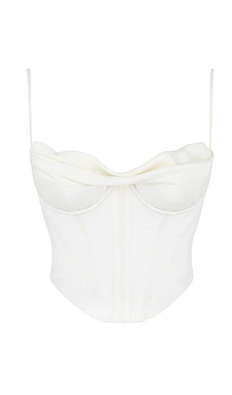 PILE OF COLLAR FISHBONE CAMISOLE TOPS-Fashionslee