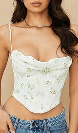 PILE OF BROKEN FLOWERS PILE NECK CAMISOLE-Fashionslee
