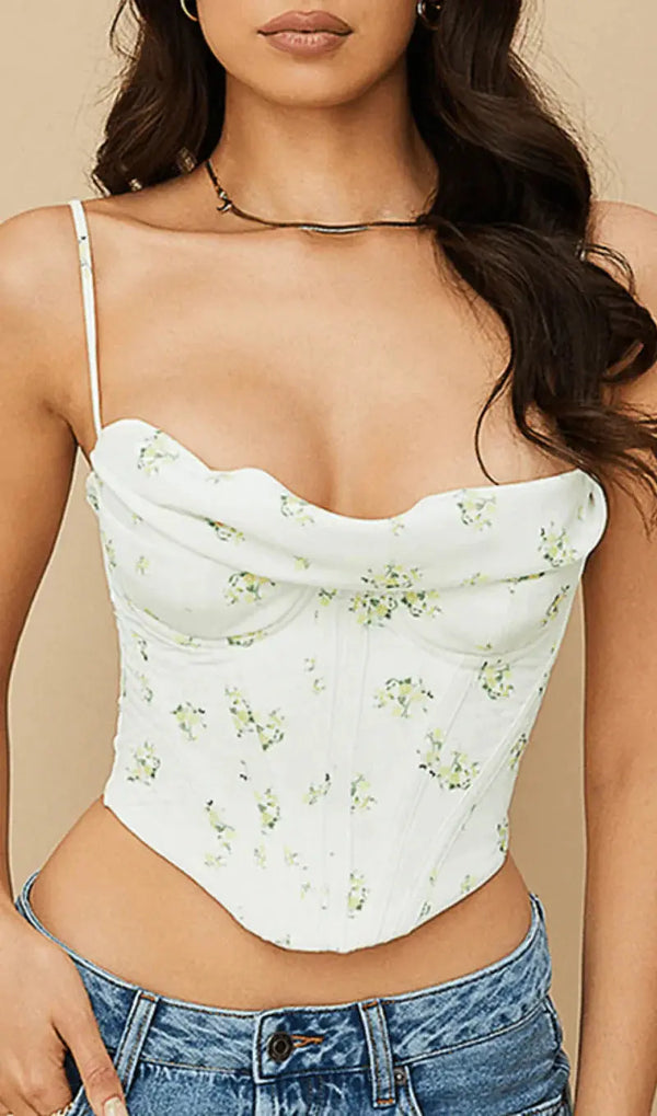 PILE OF BROKEN FLOWERS PILE NECK CAMISOLE-Fashionslee