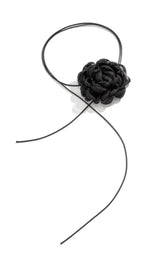BLACK FLOWER MESH CHOKER-Fashionslee