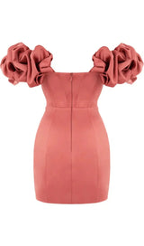 SATIN RUFFLE STRAPLESS MINI DRESS IN ROSE PINK-Fashionslee