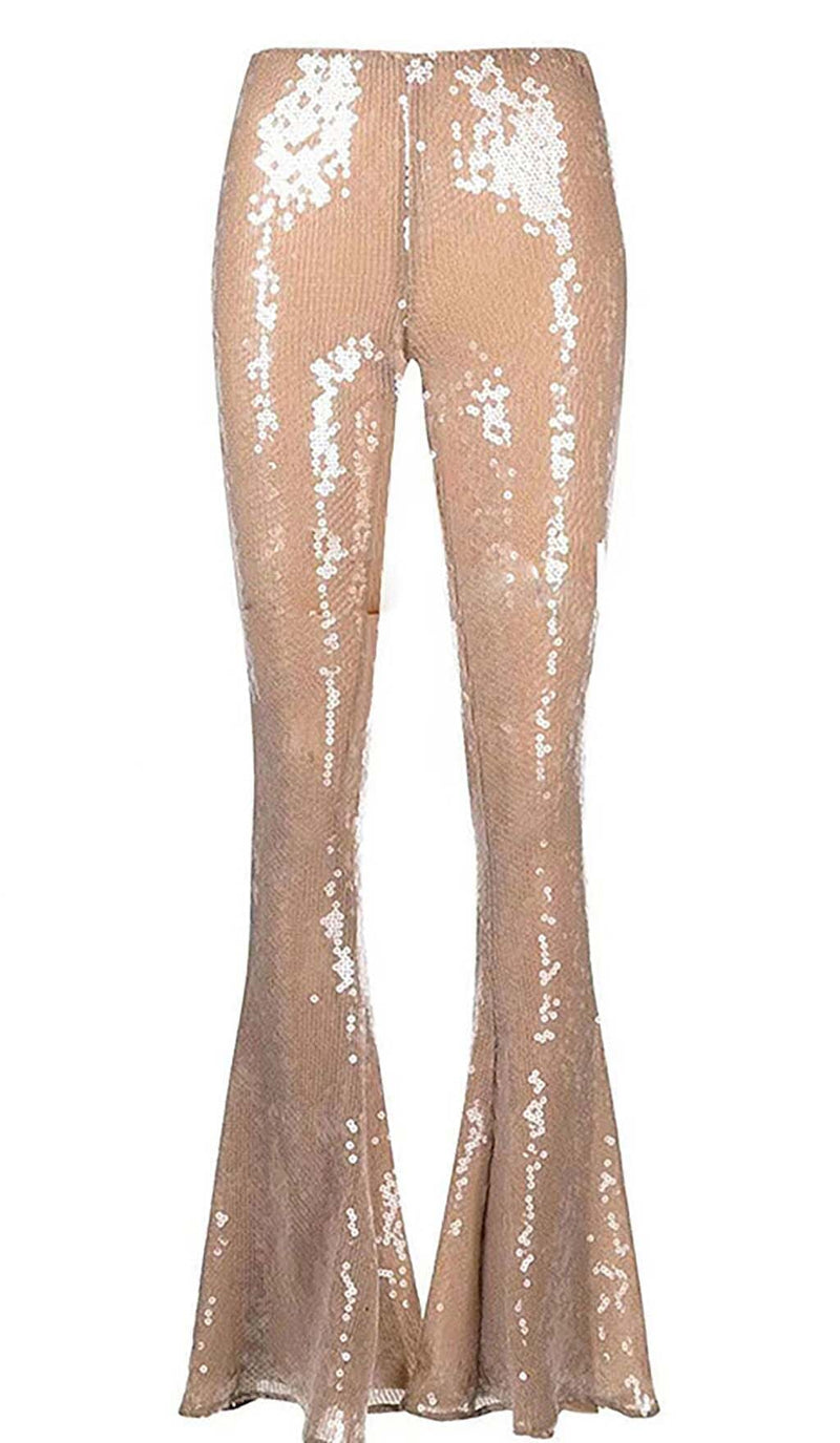 SEQUIN-EMBELLISHED SUIT IN METALLIC GOLD-Fashionslee