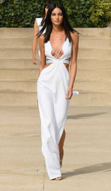 SLEEVELESS RHINESTONED STRAPS MAXI DRESS IN WHITE-Fashionslee