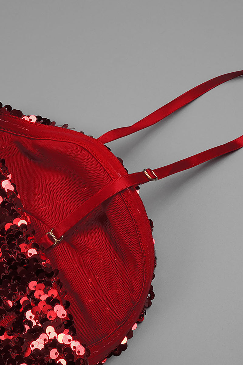 ADITI RED FLOWER SEQUIN MAXI DRESS-Fashionslee