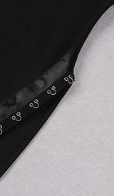THIGH SLIT BANDAGE MIDI DRESS IN BLACK-Fashionslee