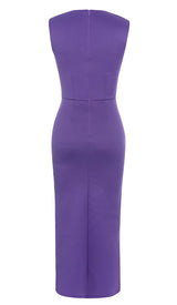 TWIST FRONT CUT OUT MAXI DRESS IN PURPLE-Fashionslee