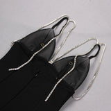 V-NECK STRAPPY MINI DRESS IN BLACK-Fashionslee
